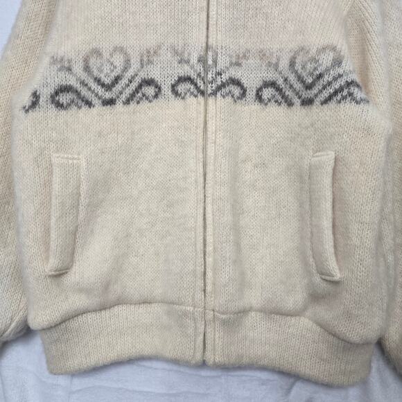 Samband of Iceland Womens Vtg 80s Ski Cabin Fair Isle Nordic Wool Zip Jacket M - Picture 6 of 12